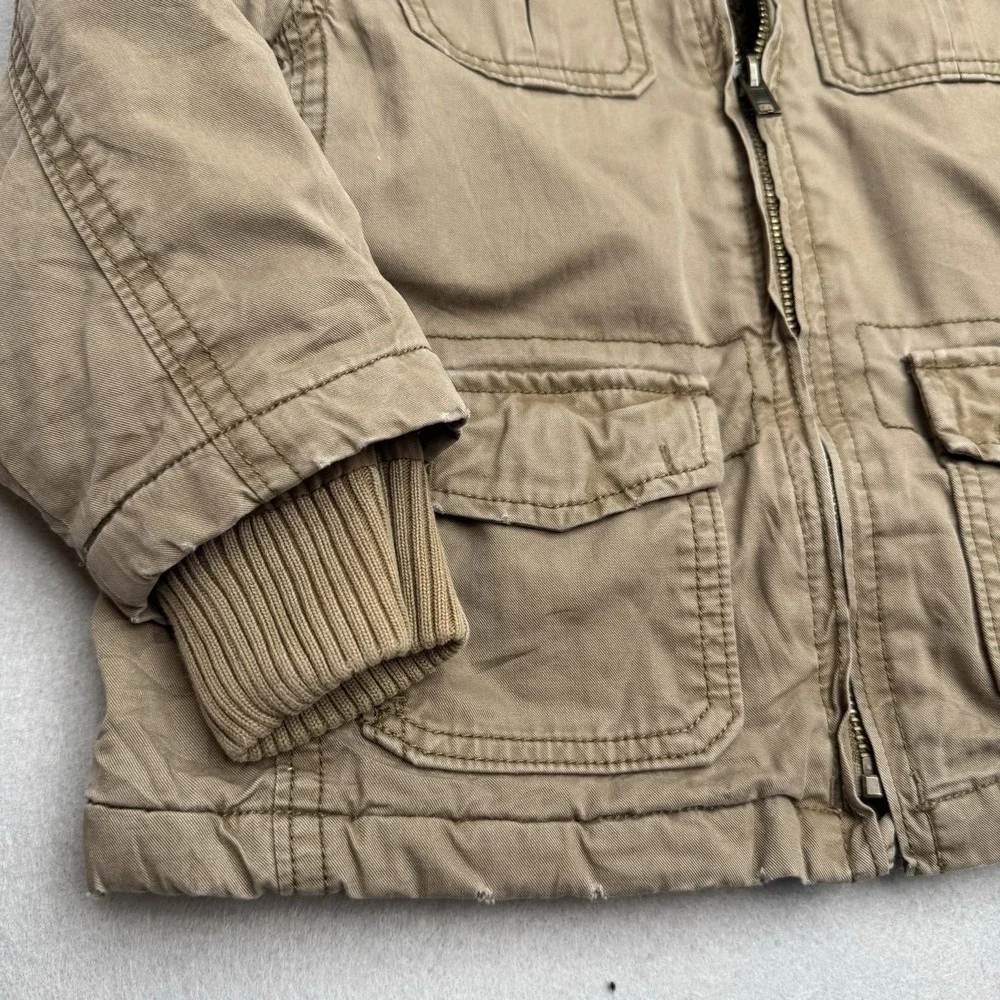 Place Varsity‎ League Jacket 3T Fleece Field Up Coat Brown Pockets Kids Boys